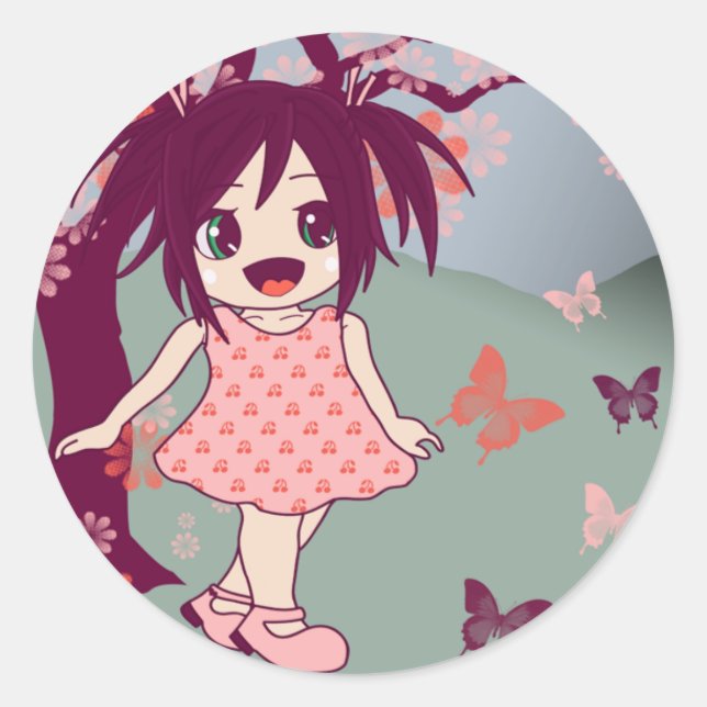 Stickers filles Kawaii Japonais Chibi Anime Manga (Devant)