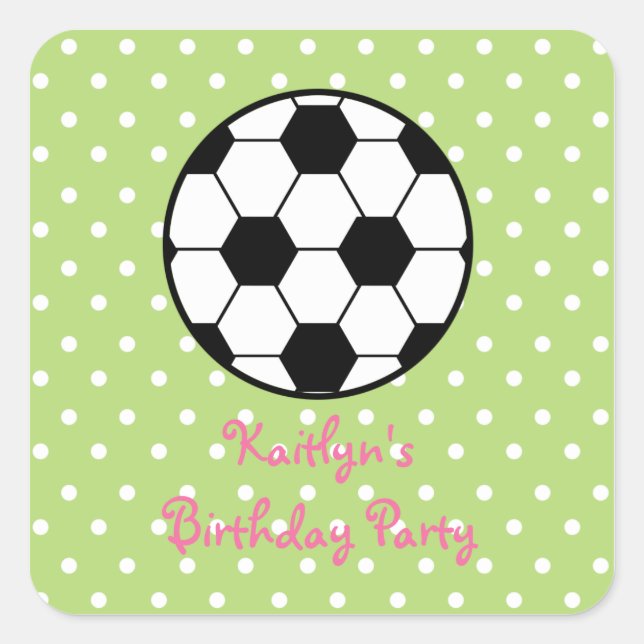 Stickers Fille's Soccer Ball Anniversaire (Devant)