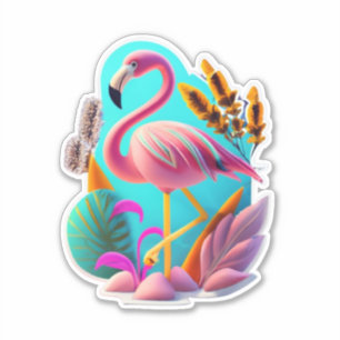 Stickers Flamant rose pour ordinateur portable et 