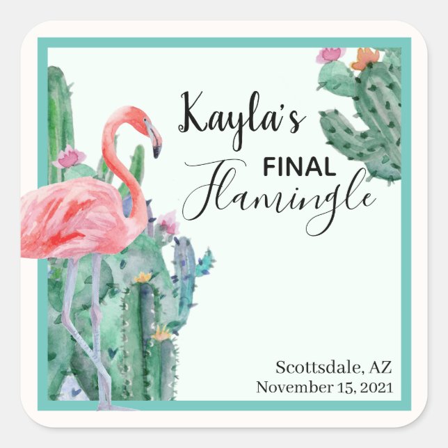 Stickers Flamingle Final, Bachelorette, Mariage (Devant)