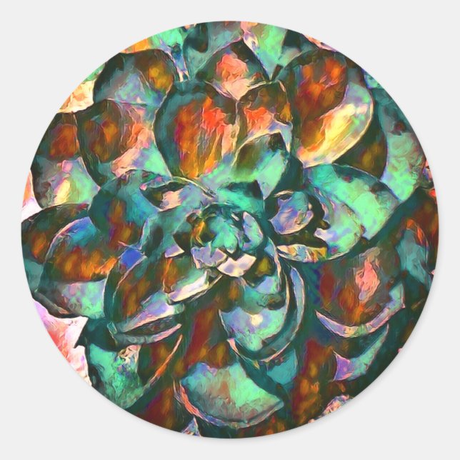 Stickers Fleur Coucher de soleil Emerald (Devant)