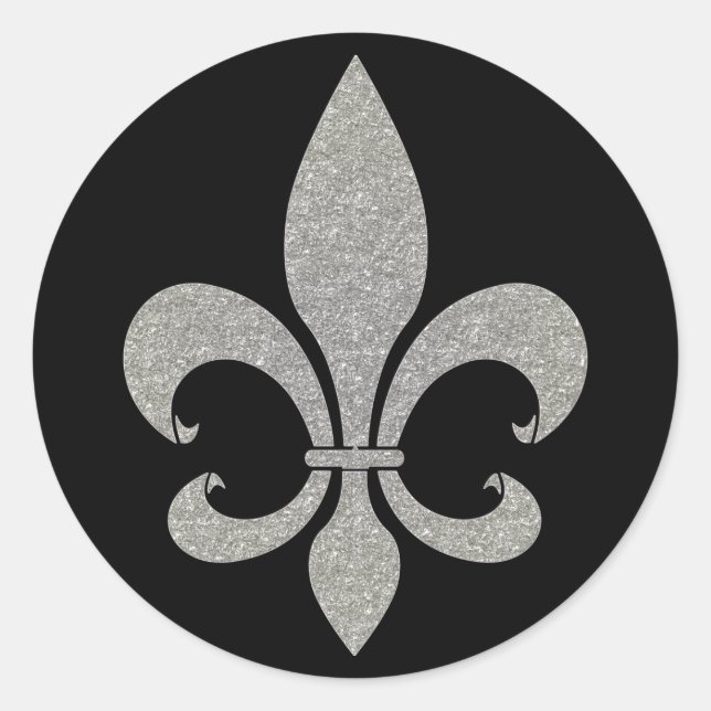 Stickers Fleur de lis argent et noir (Devant)