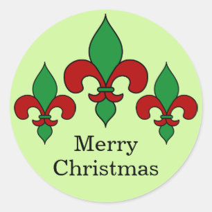 Stickers Fleur de Lis de Noël Vert