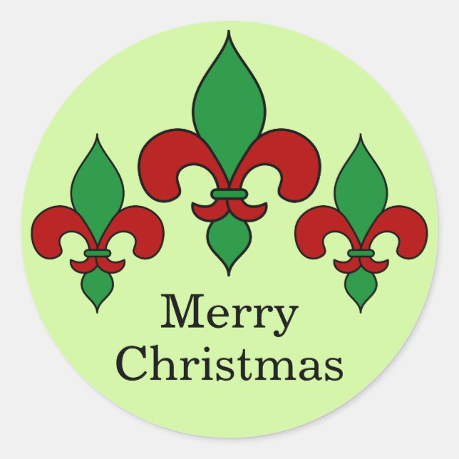 Stickers Fleur de Lis de Noël Vert (Devant)