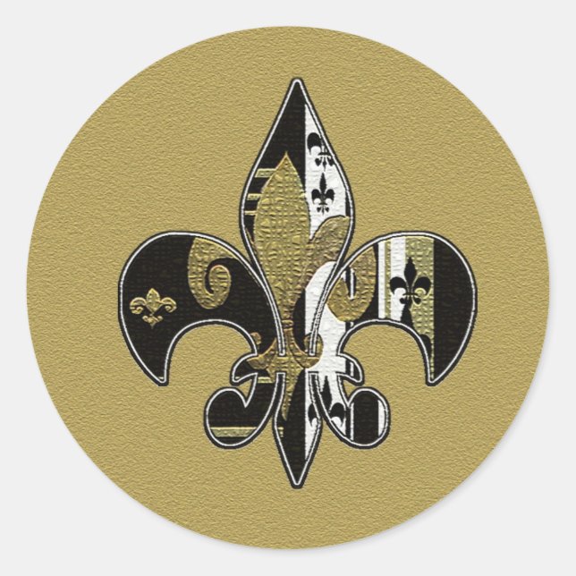 stickers Fleur de lis noir et or (Devant)