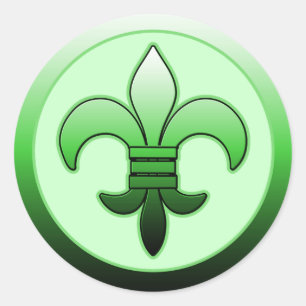 Stickers Fleur de Lis Rond Vert