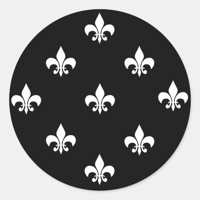 Stickers Fleur de Lis ronde BLANC (Devant)