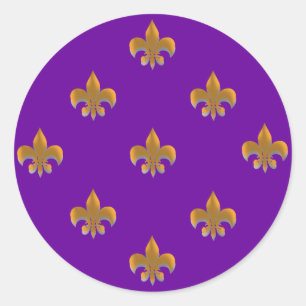 Stickers Fleur de Lis ronde Motif OR