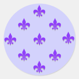 Stickers Fleur de Lis ronde PURPLE