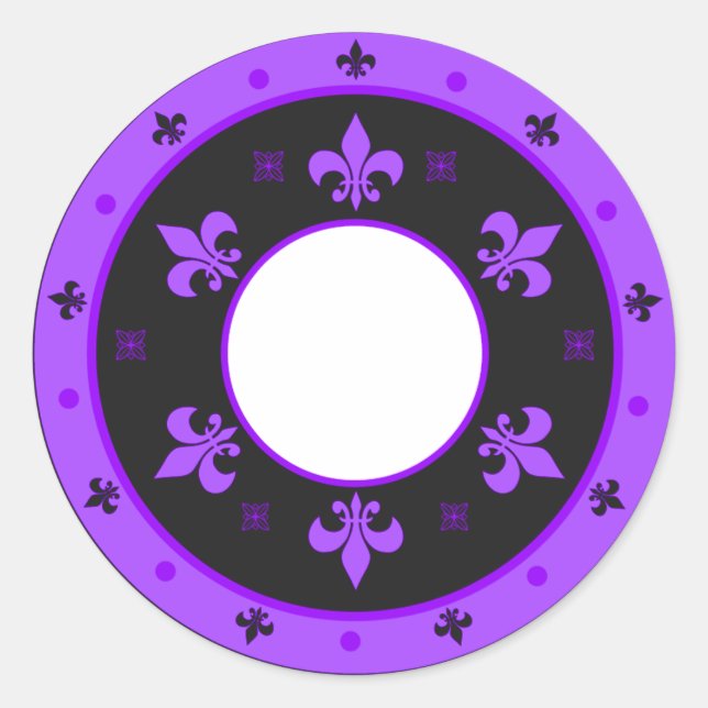 Stickers Fleur de Lis ronde PURPLE (Devant)