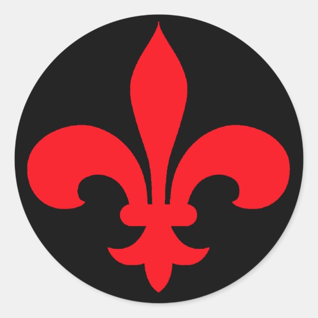 Stickers Fleur de Lis ronde ROUGE (Devant)