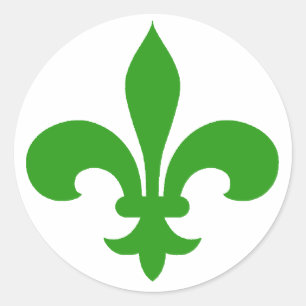 Stickers Fleur de Lis ronde VERT