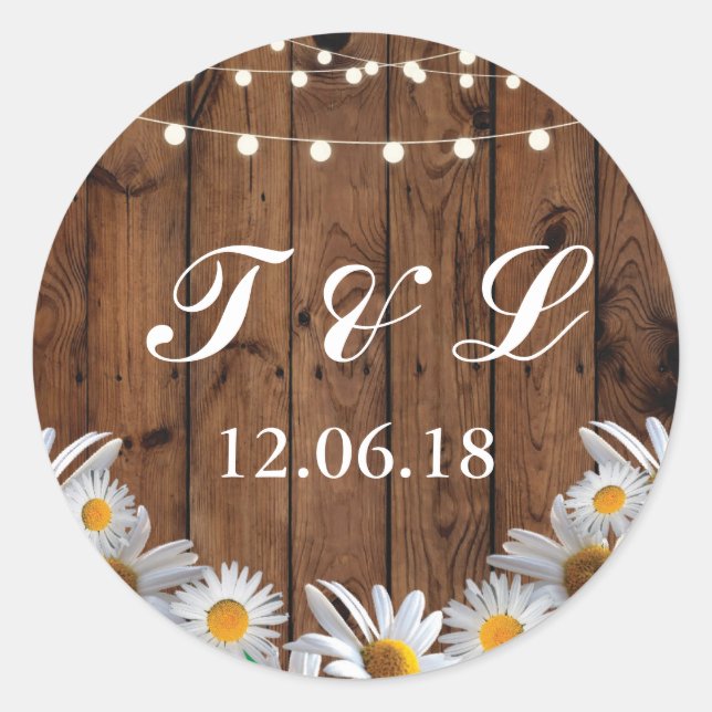Stickers Fleur Fleur Lumière en Bois Rustique Étiq (Devant)