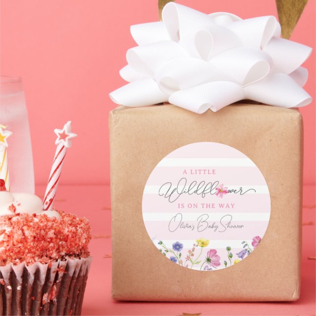Stickers fleur sauvage Baby shower Favoriser (Fête)
