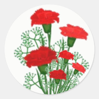 stickers fleuris Red Carnations Bouquet
