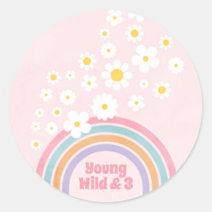 Stickers Fleurs Arc-en-ciel Rétro Anniversaire