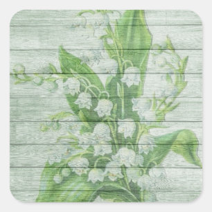 stickers fleurs de bois vert