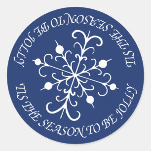 Stickers Flocon de neige bleu profond