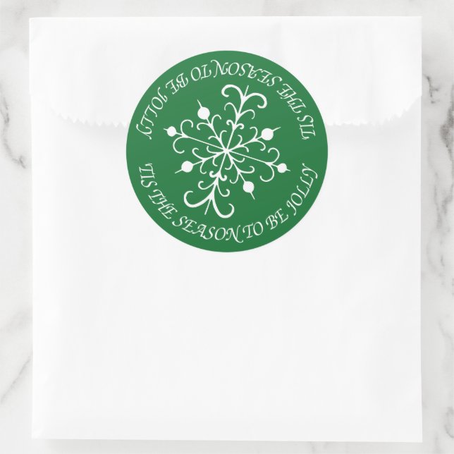 Stickers Flocon vert brillant (Sac)