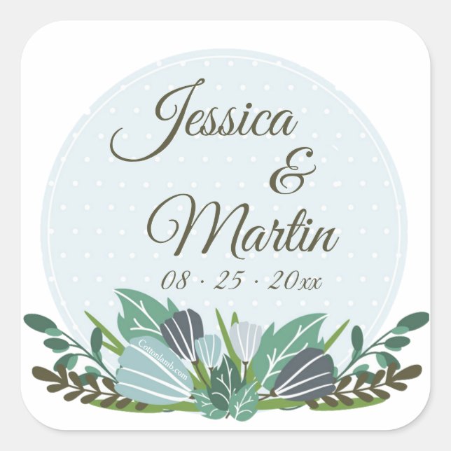 Stickers Floral Bleu (Devant)