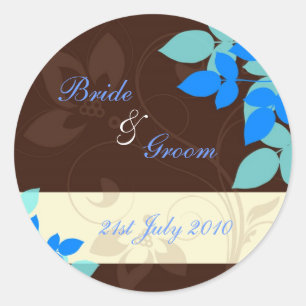 Stickers - Floral Flurry - Brown and Blue