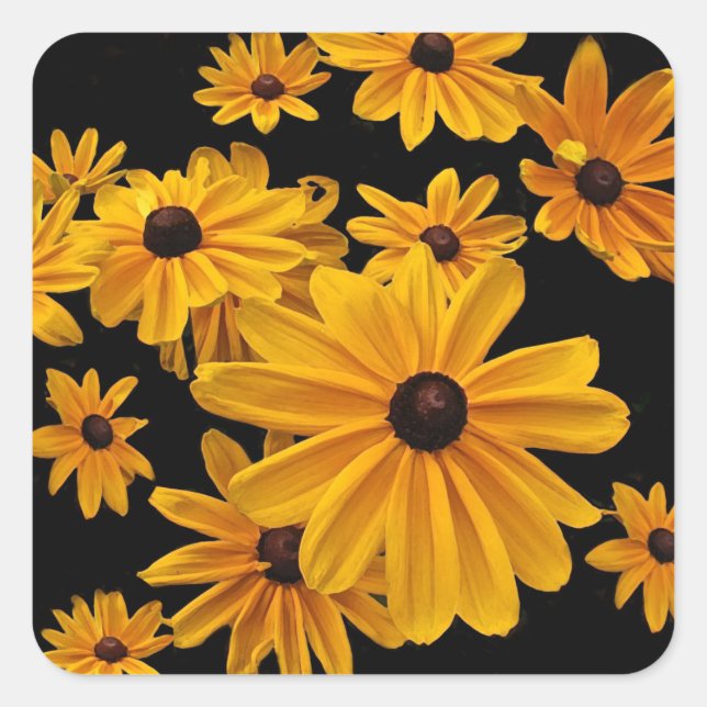 Stickers Floral Jaune Jaune Jaune Oeil Noir Susan  (Devant)