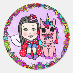 Stickers floral Unicorne et Fairy Whimsical