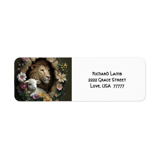 Stickers floraux pacifiques Lion et agneau (Devant)