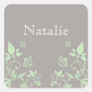 Stickers floraux papillon vert