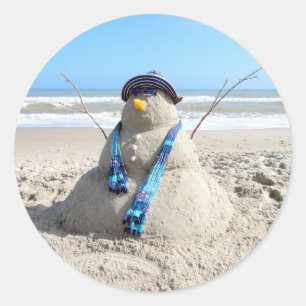 Stickers Floride Snowman - Sculpture de sable - Pl