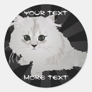 Stickers Fluffy Kitten