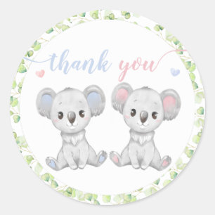 Stickers for Koala Gender Reveal Party.