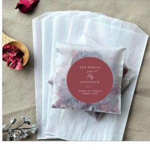 Stickers For Wedding Petal Toss Bag Pink Red