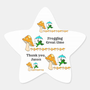 Stickers Frogging Great time Birthday Mushroom
