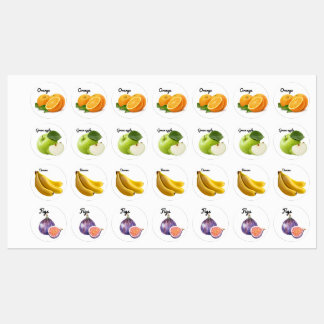 Stickers Fruit mignonne Dessins amusants Étiquette