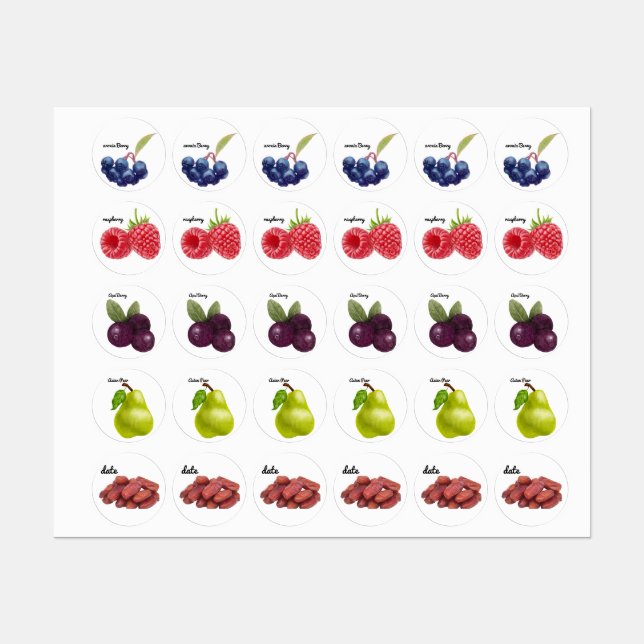 Stickers Fruit mignonne Dessins amusants Étiquette (Feuille)