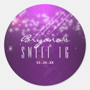 Stickers Fuchsia Purple Sparkle Club PARTY