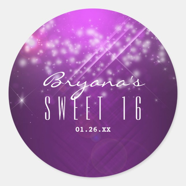 Stickers Fuchsia Purple Sparkle Club PARTY (Devant)