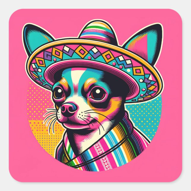Stickers Fun Fiesta Festive Chihuahua (Devant)
