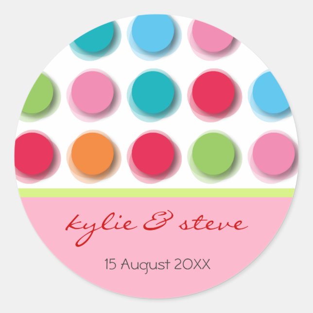 Stickers Fun Party Fun Disco Dots de couleurs flou (Devant)