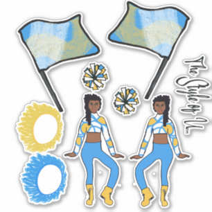 Stickers garde couleur drapeau (bleu or blanc A)