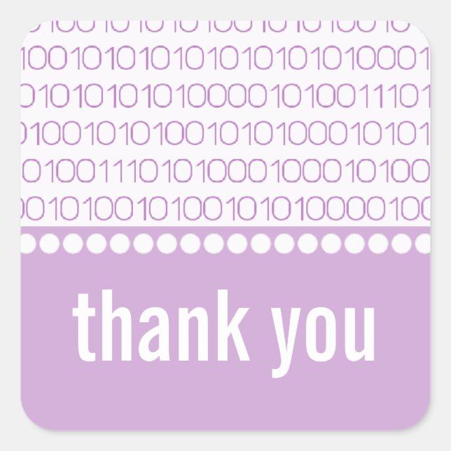 Stickers geek Chic Binary Code Merci, Violet (Devant)