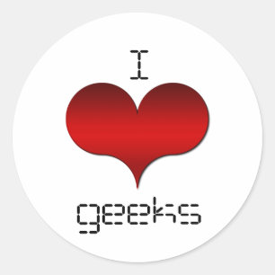 Stickers Geek I Love (Heart)