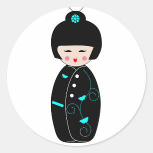 Stickers Geisha Cartoon