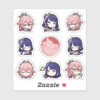 Stickers Genshin Impact Yae Miko & Raiden