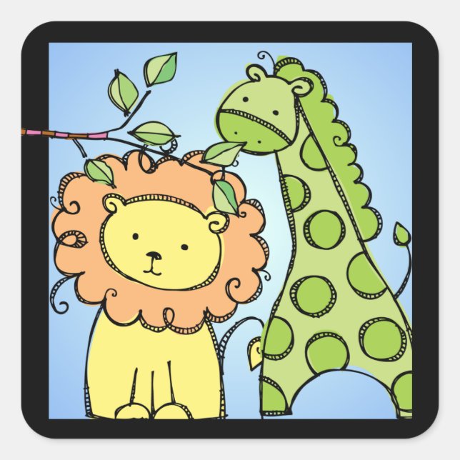 Stickers Giraffe et Lion (Devant)