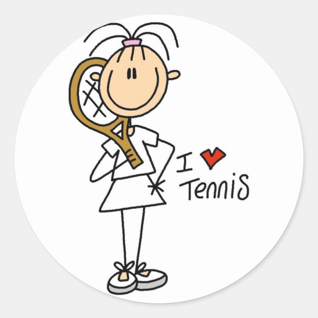 Stickers Girl I Love Tennis (Devant)