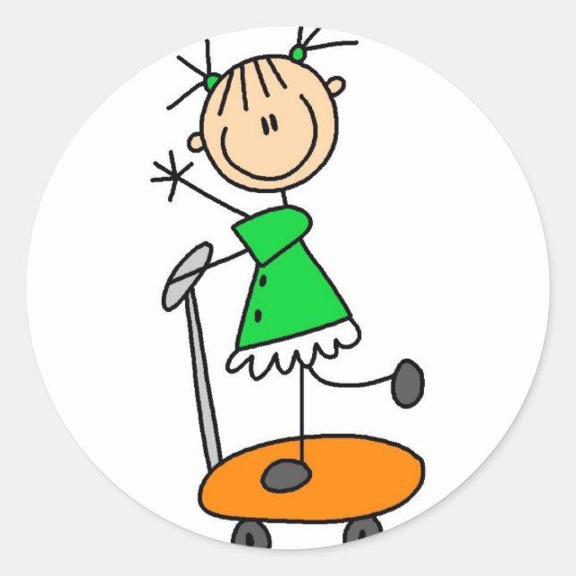 Stickers Girl Skateboard (Devant)