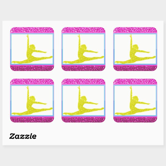 Stickers Girls Gymnastique Sparkle (Feuille)