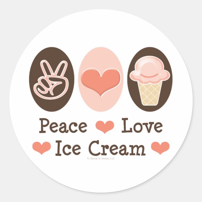 Stickers Glace Peace Love (Devant)